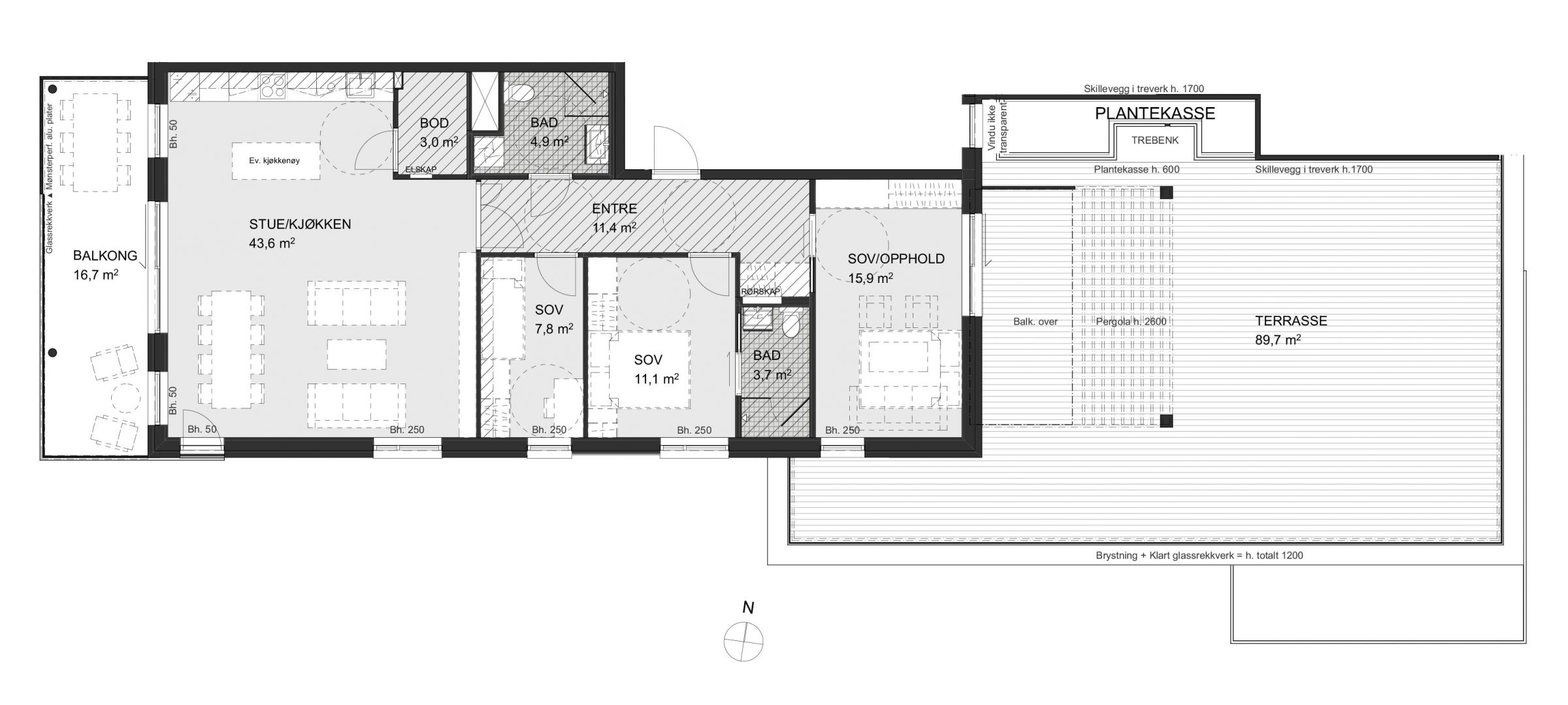 Plantegning av Sandakerveien 84